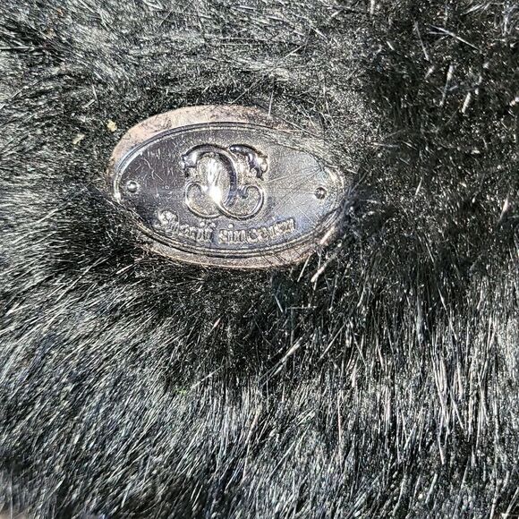 SHARIF Black Faux Fur Handbag Crossbody Handbag 2000s - Picture 10 of 11